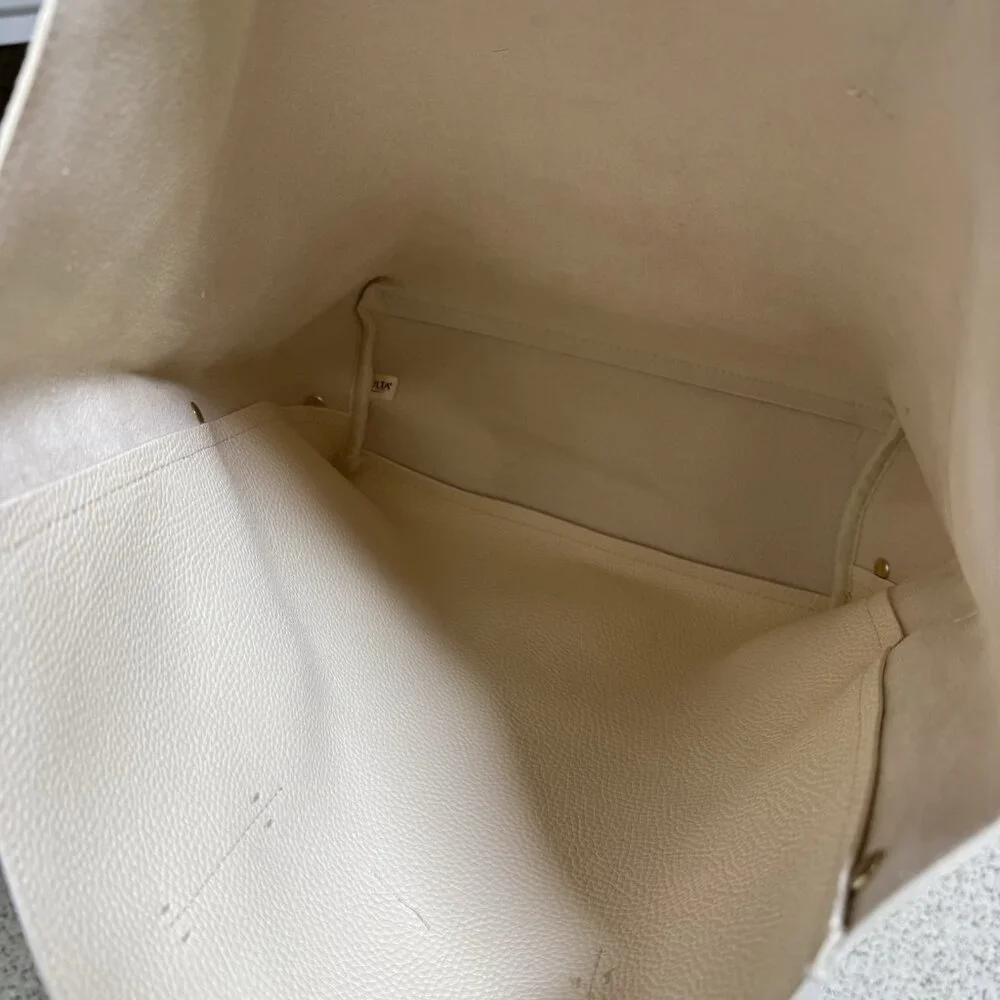 ULTA BEAUTY Tote Bag Purse Faux Leather Suede Cream EUC